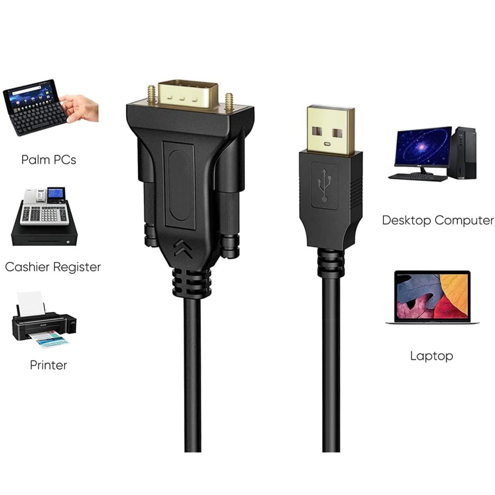 TECHLY USB Seriell Konverter RS 232 zum Anschluss eines seriellen Geraets an den USB Port BLISTER verpackt 1.5 Meter