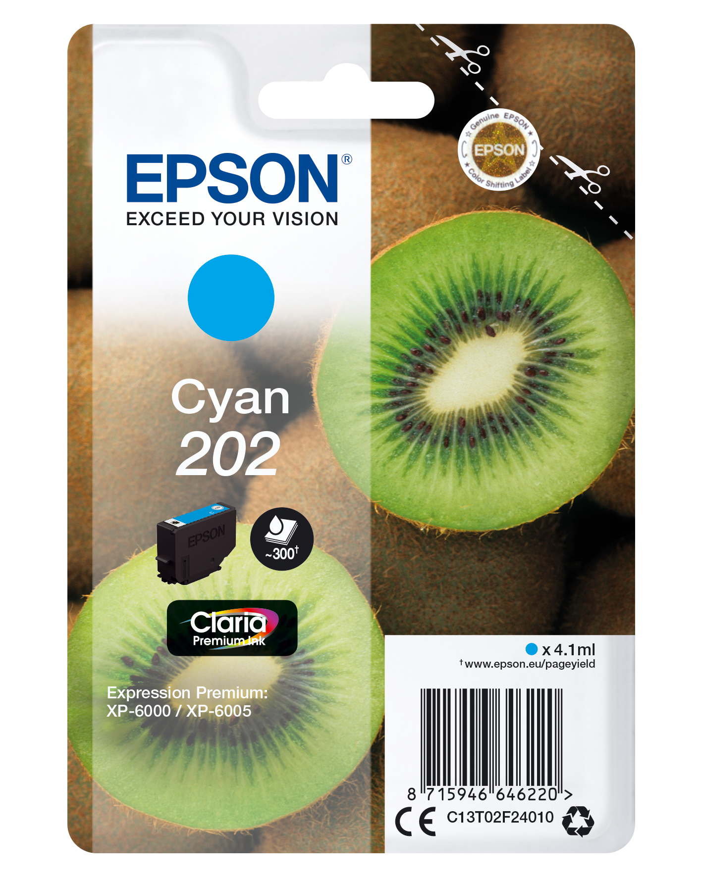 EPSON 202/T02F24 (Kiwi) cyan Druckerpatrone