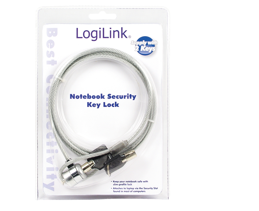 LogiLink Notebookschloss Diebstahlsicherung silber 1.5 m
