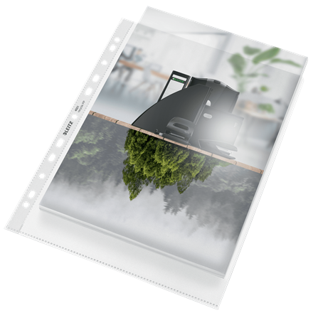 LEITZ Prospekthüllen recycle 4021 Maxi DIN A4 transparent genarbt 0,10 mm, 25 St.