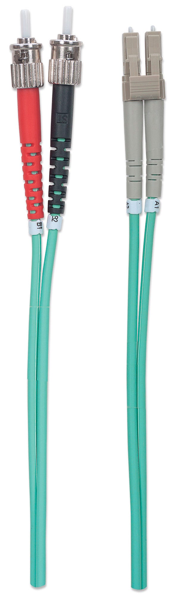 INTELLINET LWL Anschlusskabel LC/ST 1m Multimode OM3 Aqua