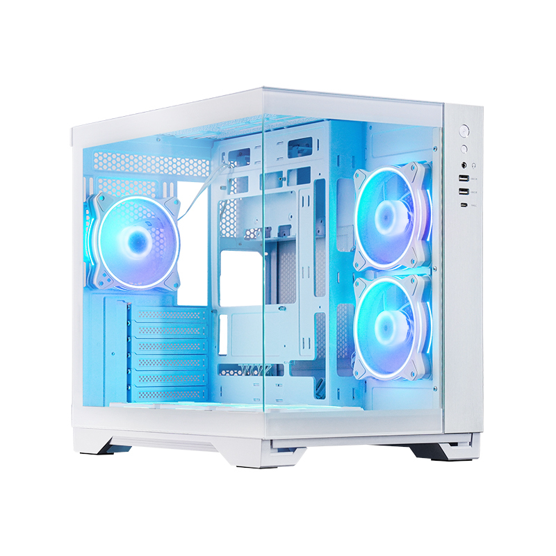 Chieftec Geh Visio GM-30W-TG-OP weiß Tempered Glass x 2