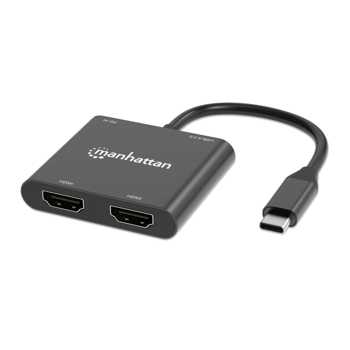 MANHATTAN USB-C PD auf Dual-HDMI-Monitor-Adapter 4K 60Hz