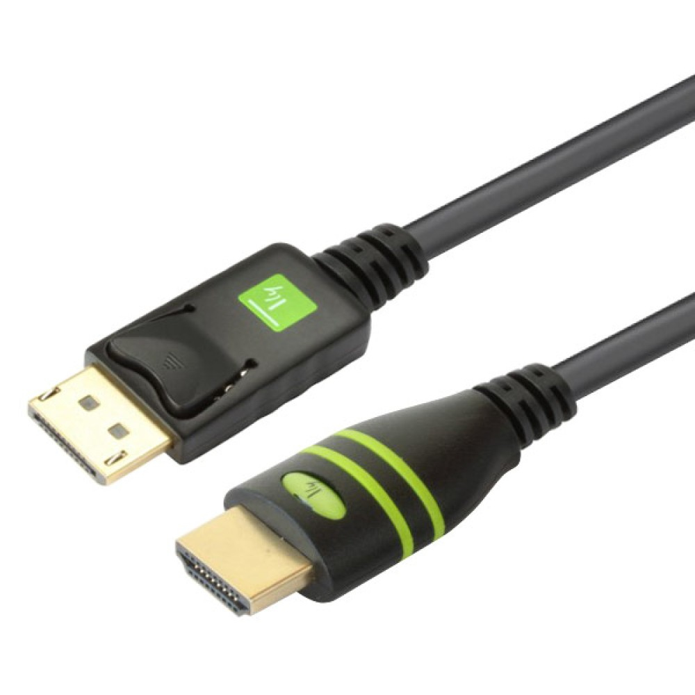 TECHLY Konverterkabel DisplayPort 1.1 auf HDMI schwarz 1m konvertiert das DisplayPort Signal in ein HDMI Signal