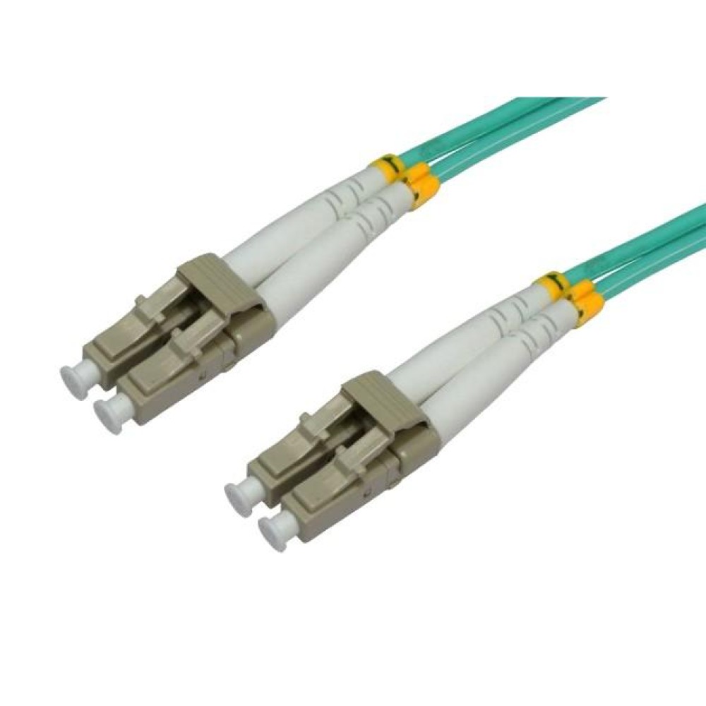 EFB LWL Kabel Duplex Jumper LC-LC 50/125 OM3 15 Meter LSZH Halogenfrei aqua 2.0mm geprueft mit Messprotokoll