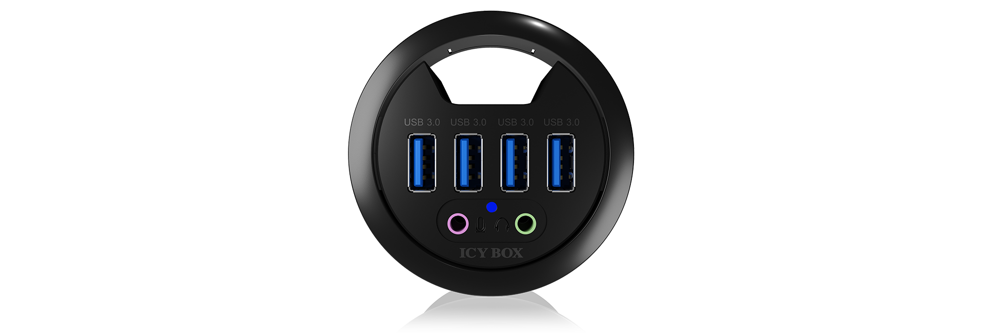 Hub 4-Port IcyBox USB 3.0 IB-Hub1403A Tisch-Hub mit Audio retail