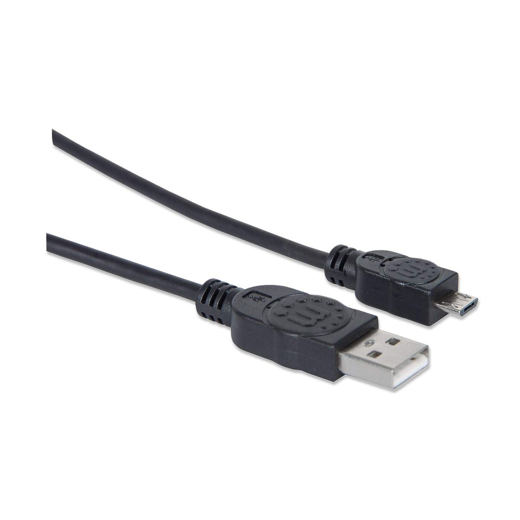 MANHATTAN USB Kabel A -> micro B St/St 1.80m sw