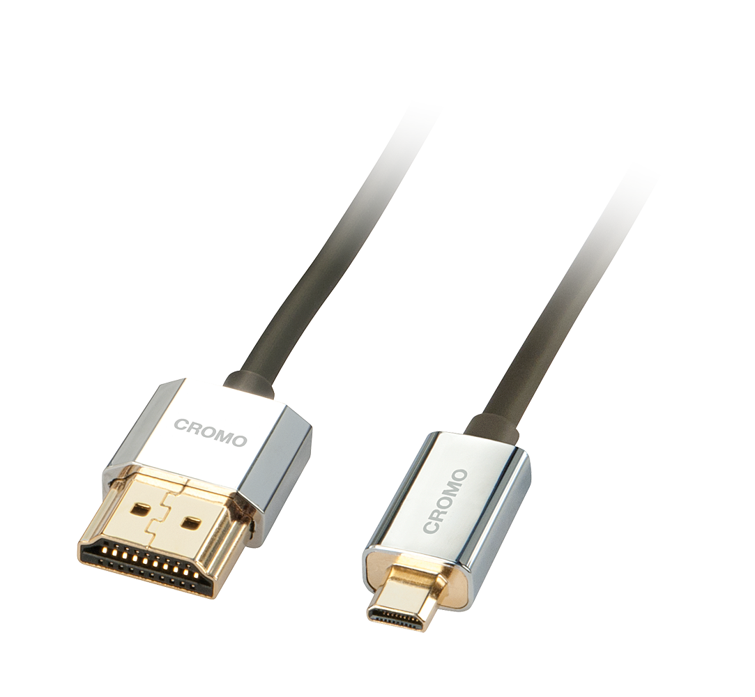 LINDY HDMI High Speed Kabel an Micro HDMI CROMO Slim 1m