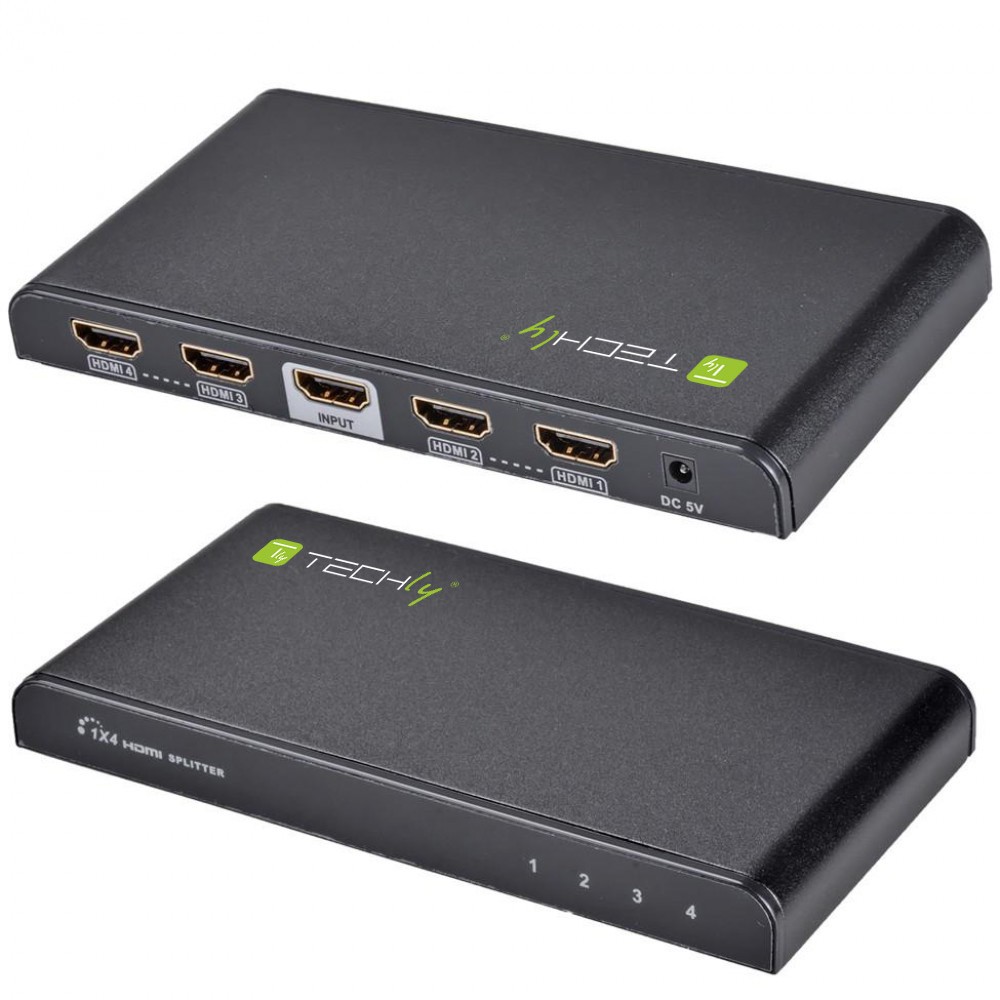 Techly HDMI Splitter 4K, UHD, 3D, 4 Wege
