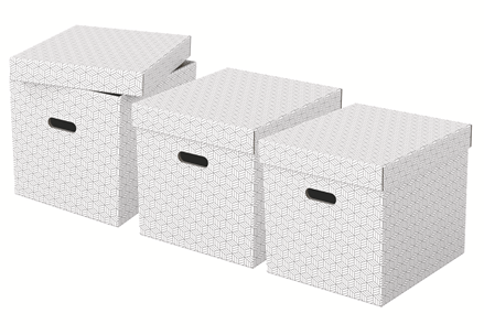 Esselte Home Aufbewahrungsboxen 33,0 l weiß 32,0 x 36,5 x 31,5 cm, 3 St.