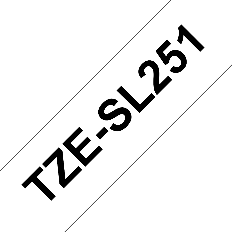 TZE-SL251 SELF LAMINATING TAPE 24MM 8M WHITE/BLACK