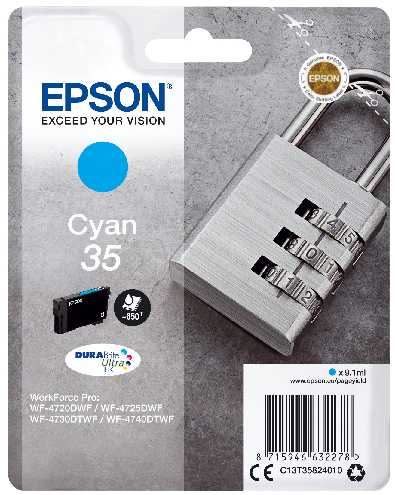 EPSON 35 / T3582 (Vorhängeschloss) cyan Druckerpatrone