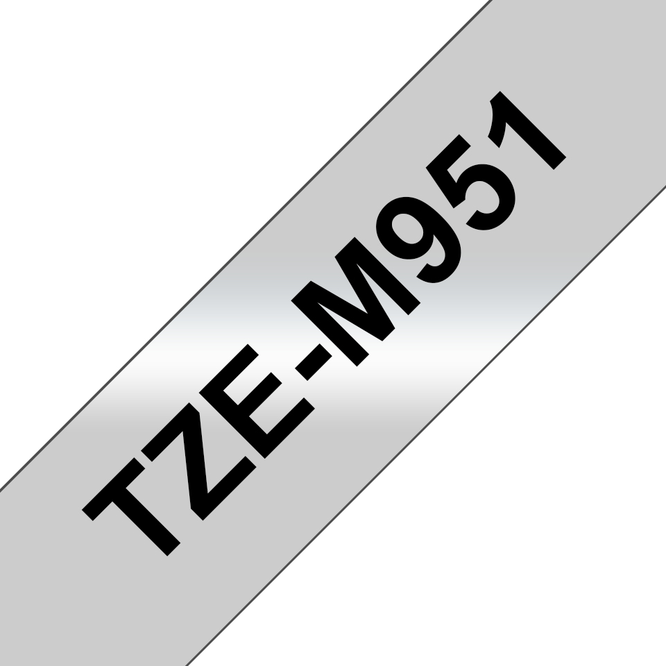 TZE-M951 LAMINATED TAPE 24MM 8M BLACK ON SILVER/METALLIC MATT