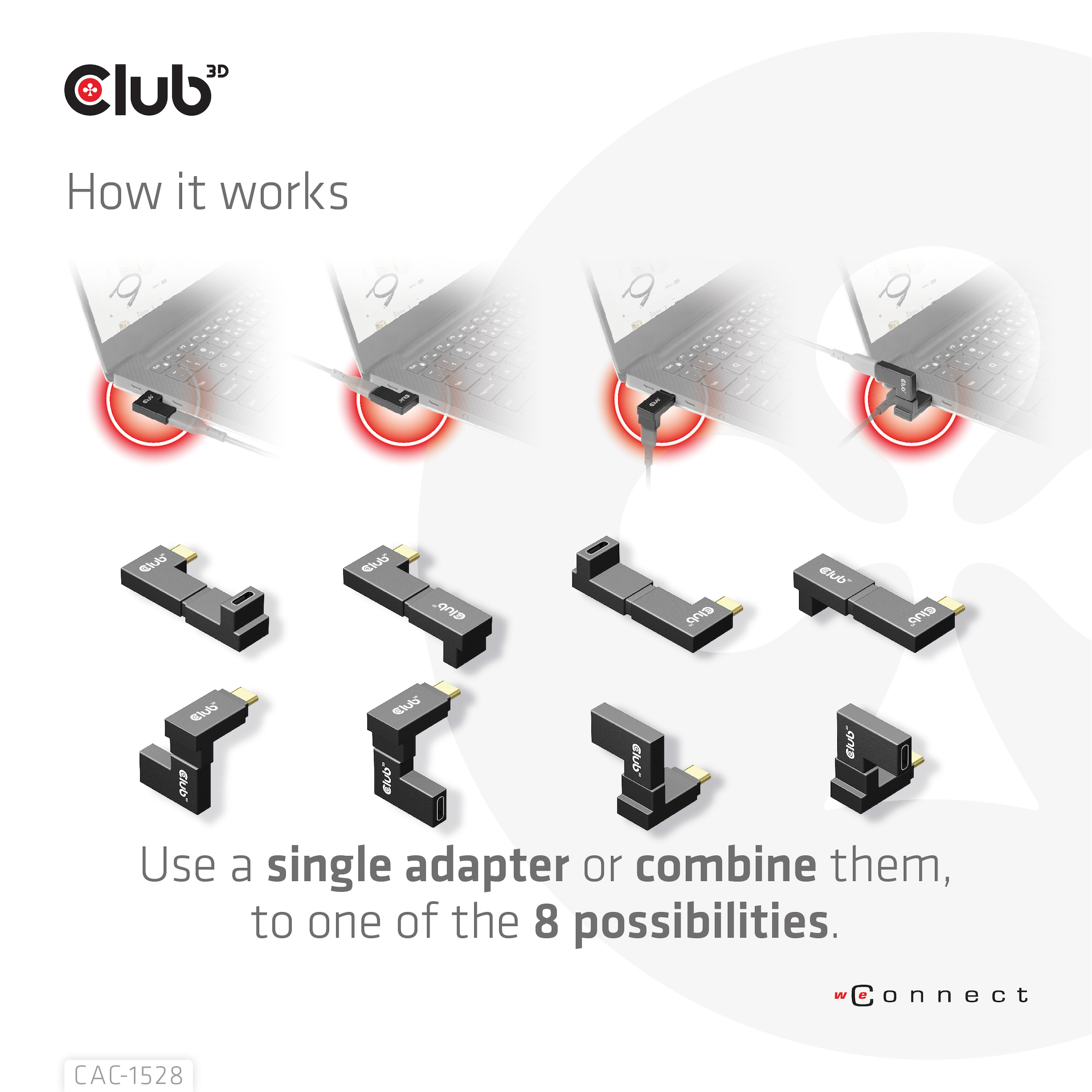 Club3D Adapter USB 3.2 Typ C  USB 3.2 Typ C gewinkelt St/B retail