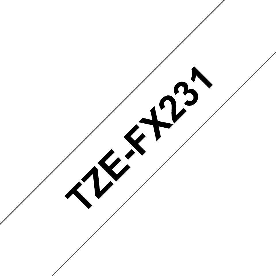TZE-FX231 LAMINATED TAPE 12MM 8M BLACK ON WHITE