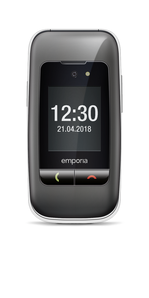Emporia emporiaONE (V200), 2G, (V3), Großtastenklapphandy, spacegrey/silber