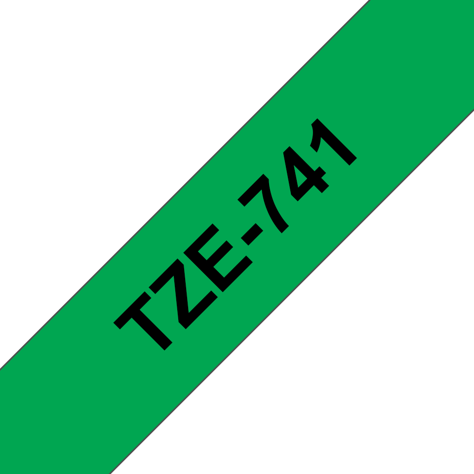 TZE-741 LAMINATED TAPE 18MM 8M BLACK ON GREEN