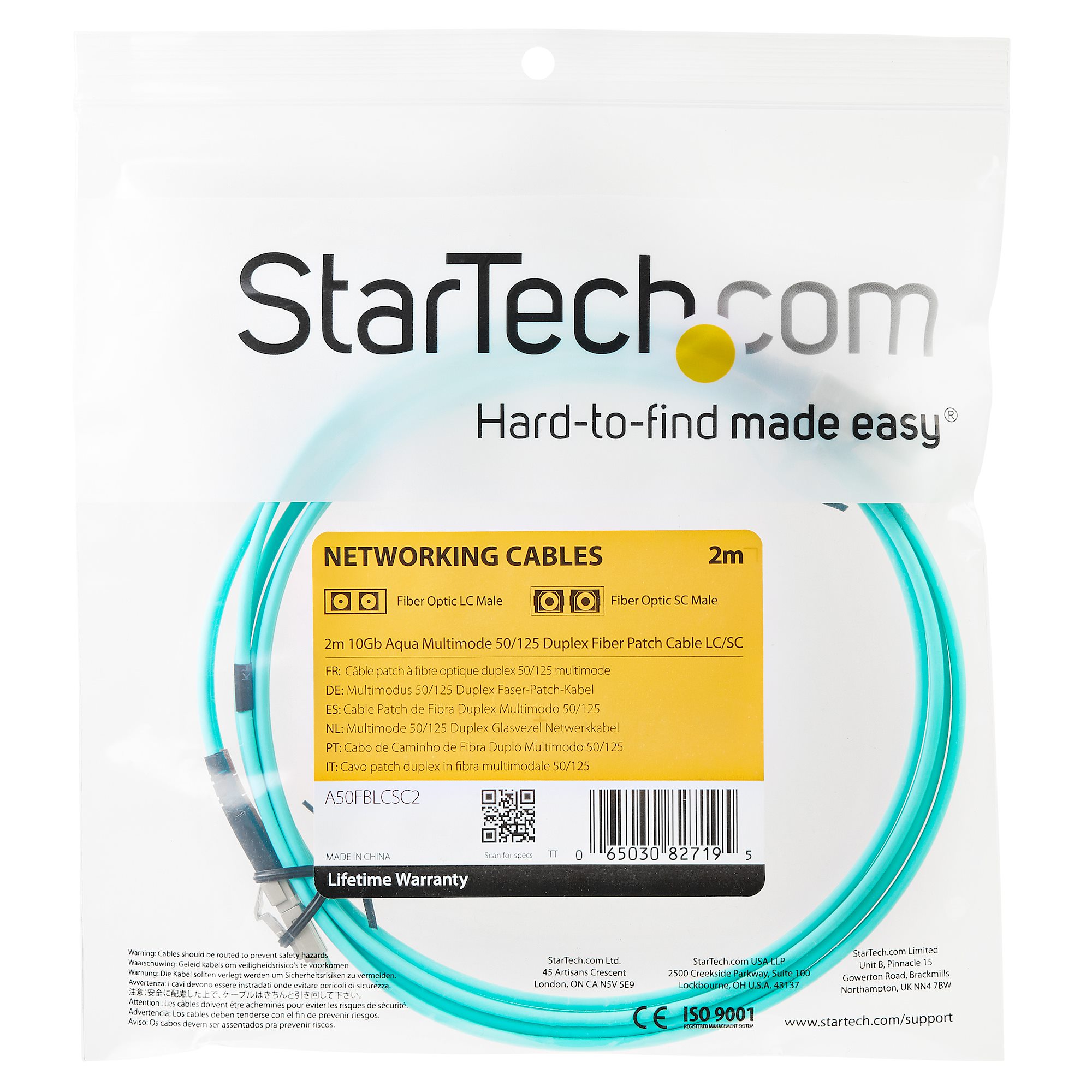 StarTech.com OM3 LWL Patchkabel 2 m LC/LC Multimode 50/125µm Türkis