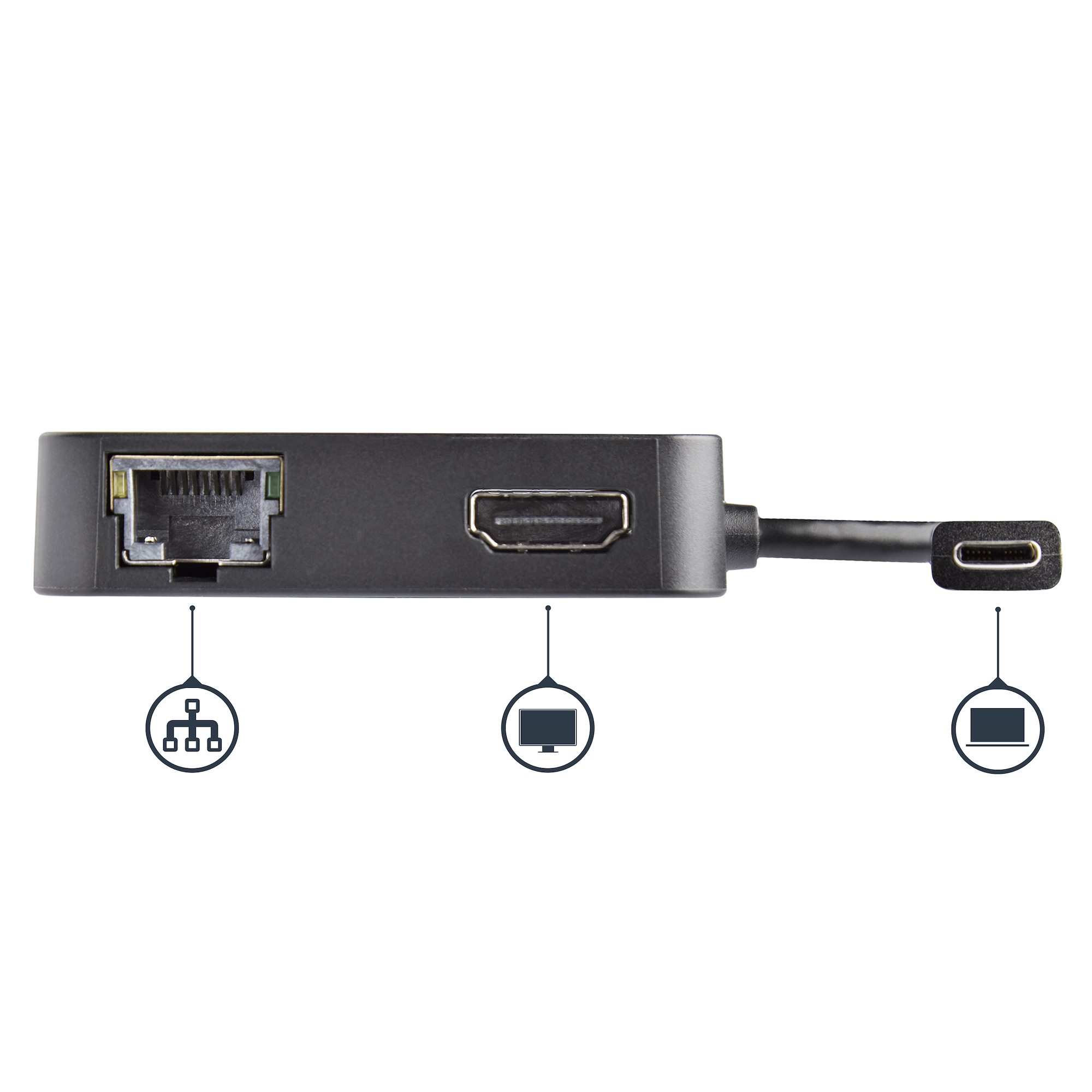 STARTECH.COM USB-C Multiport Adapter - USB Typ C auf 4K HDMI / USB 3.0 / Gigabit Ethernet - Powered USB Hub - USB-C zu USB Adapter