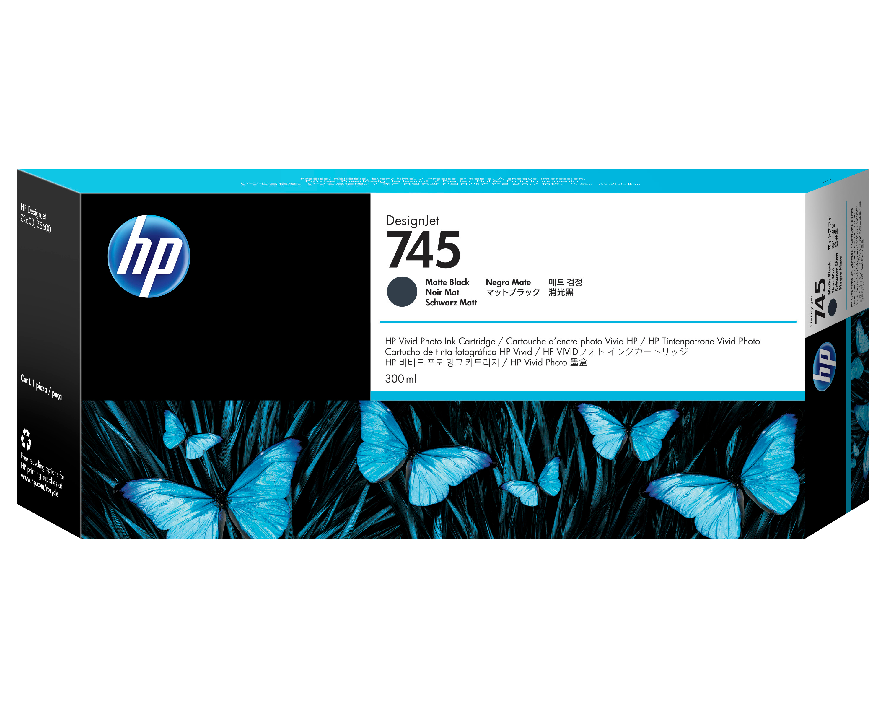 HP 745 Tintenpatrone Mattschwarz 300 ml