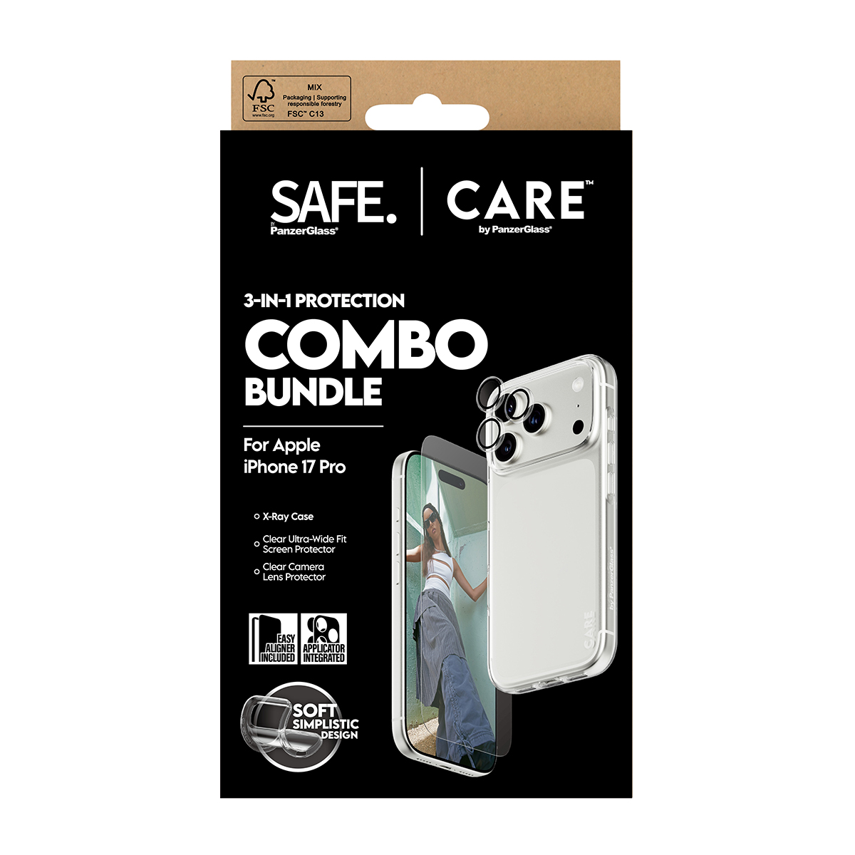 SAFE. CARE BY 3-IN-1 FASHIONABL COMBO BUNDLE IPHONE 17 PRO