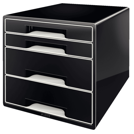 LEITZ Schubladenbox CUBE Duo Colour schwarz/grau 52521095, DIN A4 mit 4 Schubladen, 1 St.