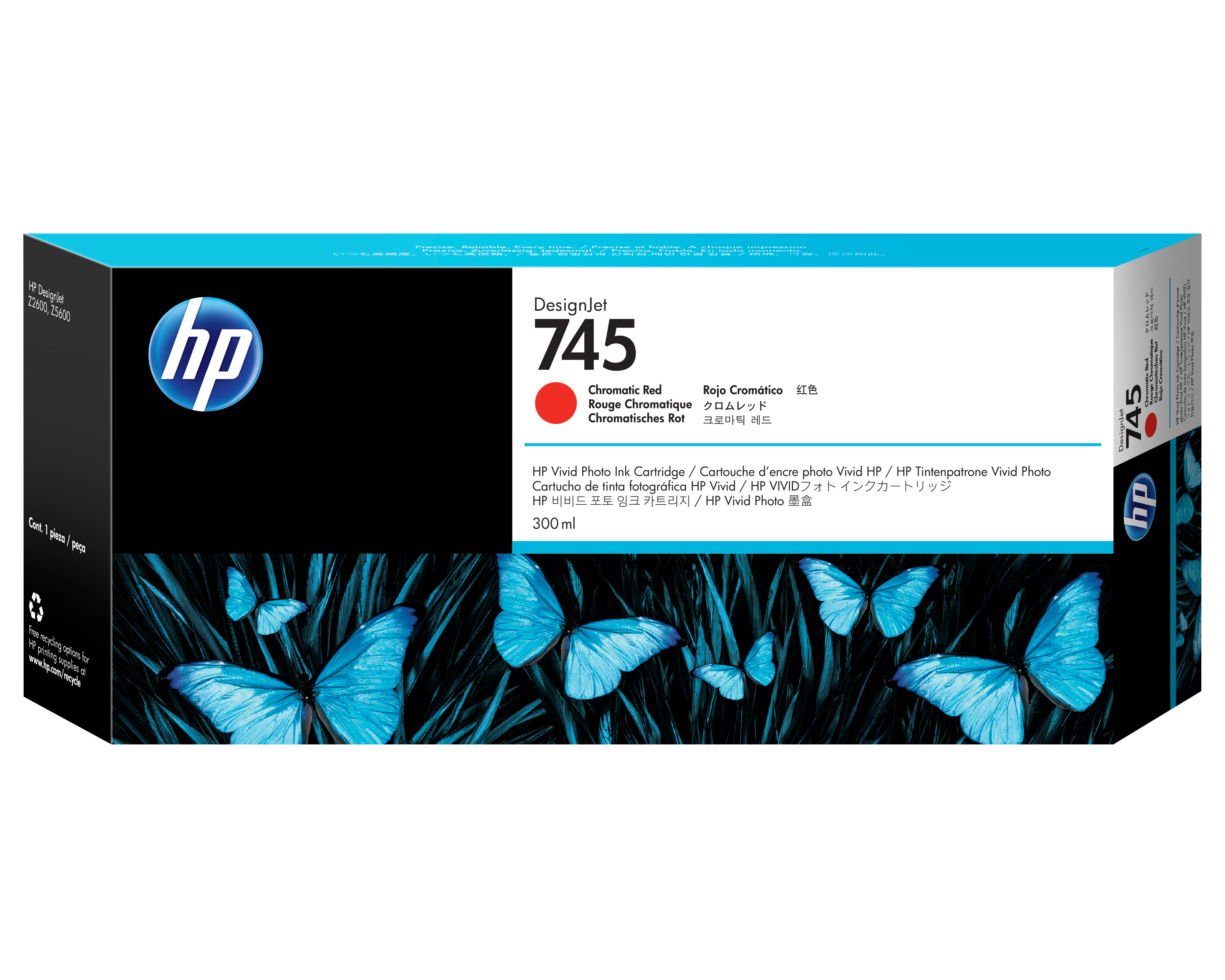 HP 745 Tintenpatrone Chromatisch Rot 300 ml