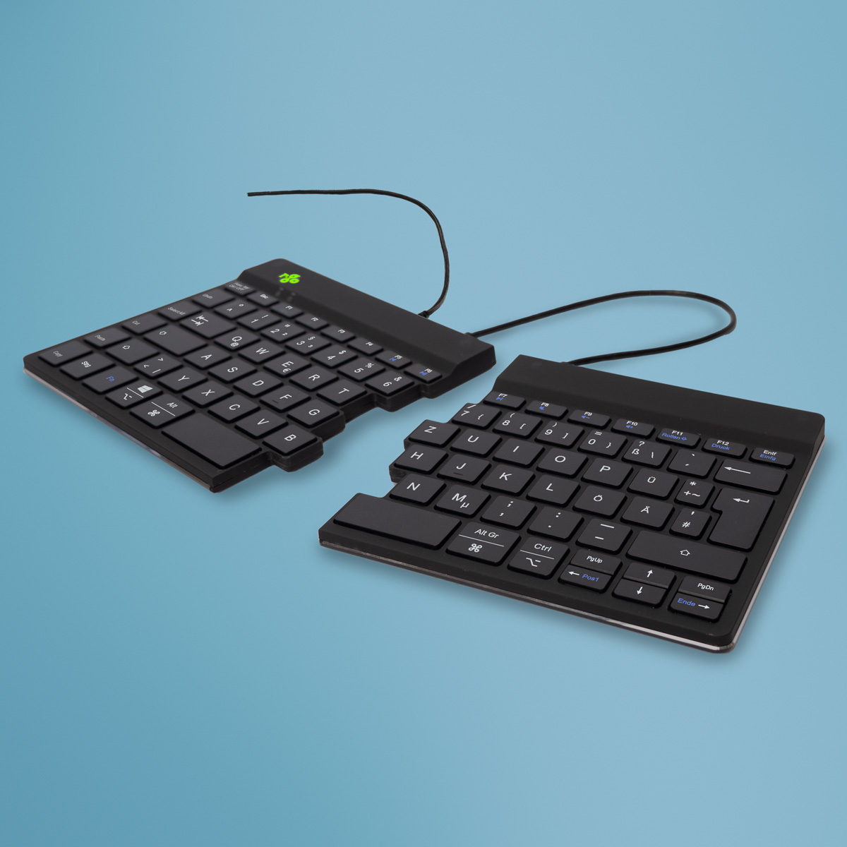 R-Go Tastatur Split Break DE-Layout verkabelt schwarz
