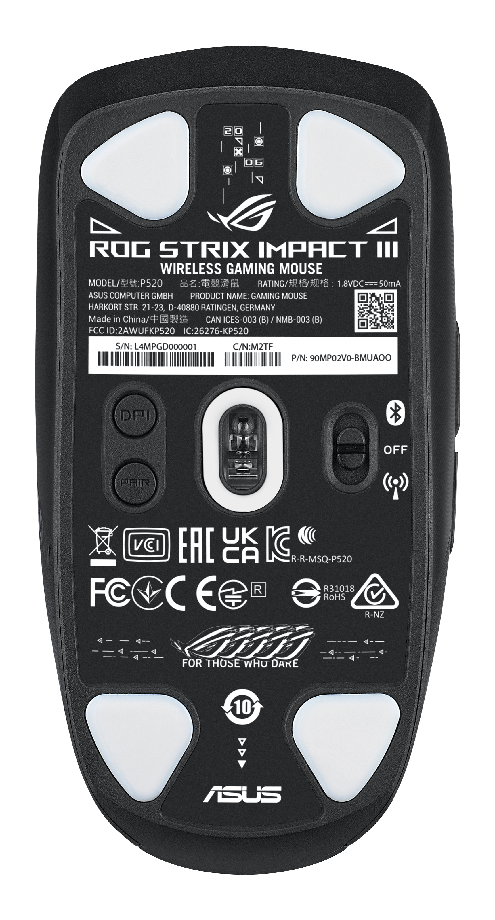 ROG Strix Impact III Wireless, Gaming-Maus