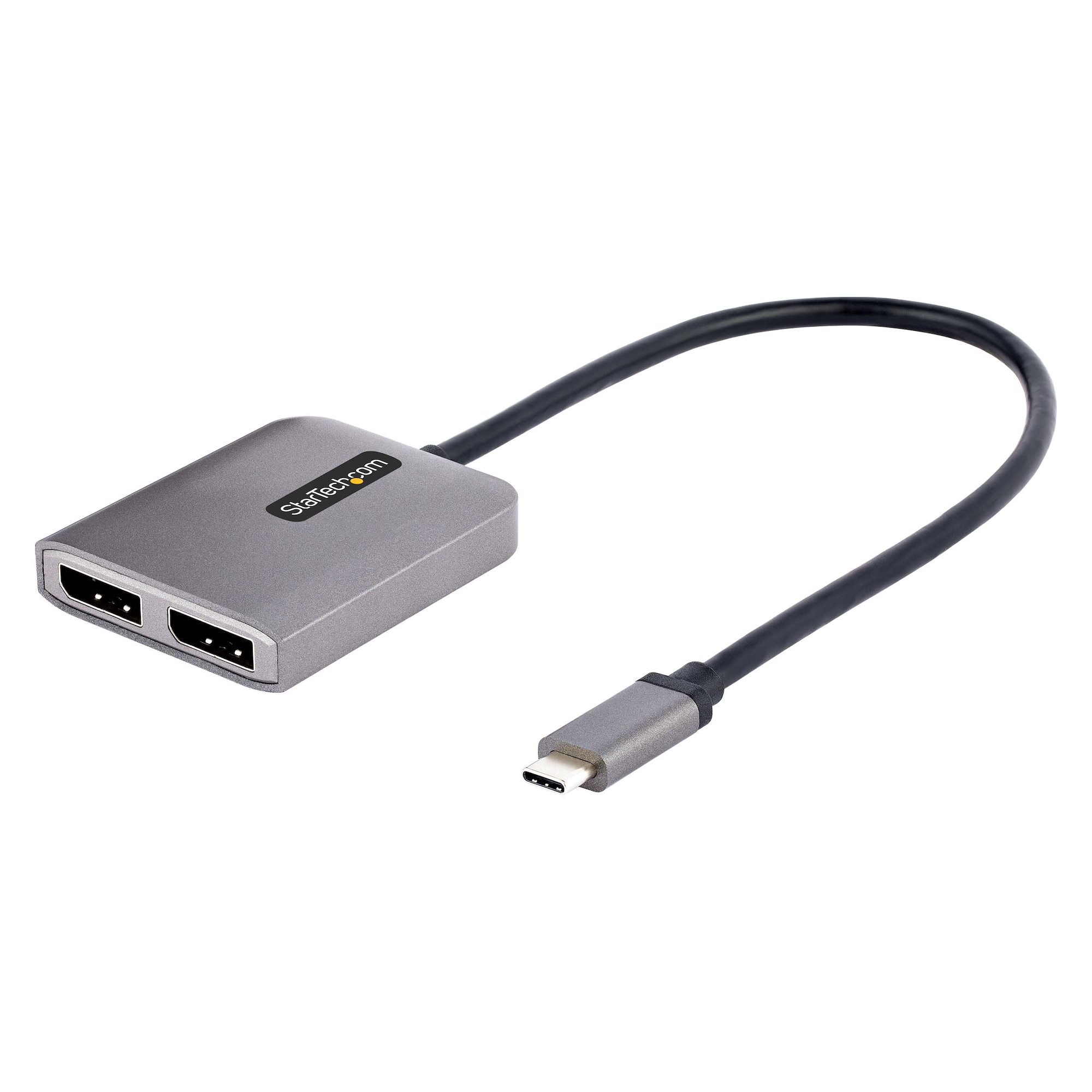 STARTECH.COM 2-Port USB-C MST Hub - USB-C auf DisplayPort Adapter/Splitter - USB-C Adapter/Hub Dual 4K Monitor mit DP1.4 - 30cm