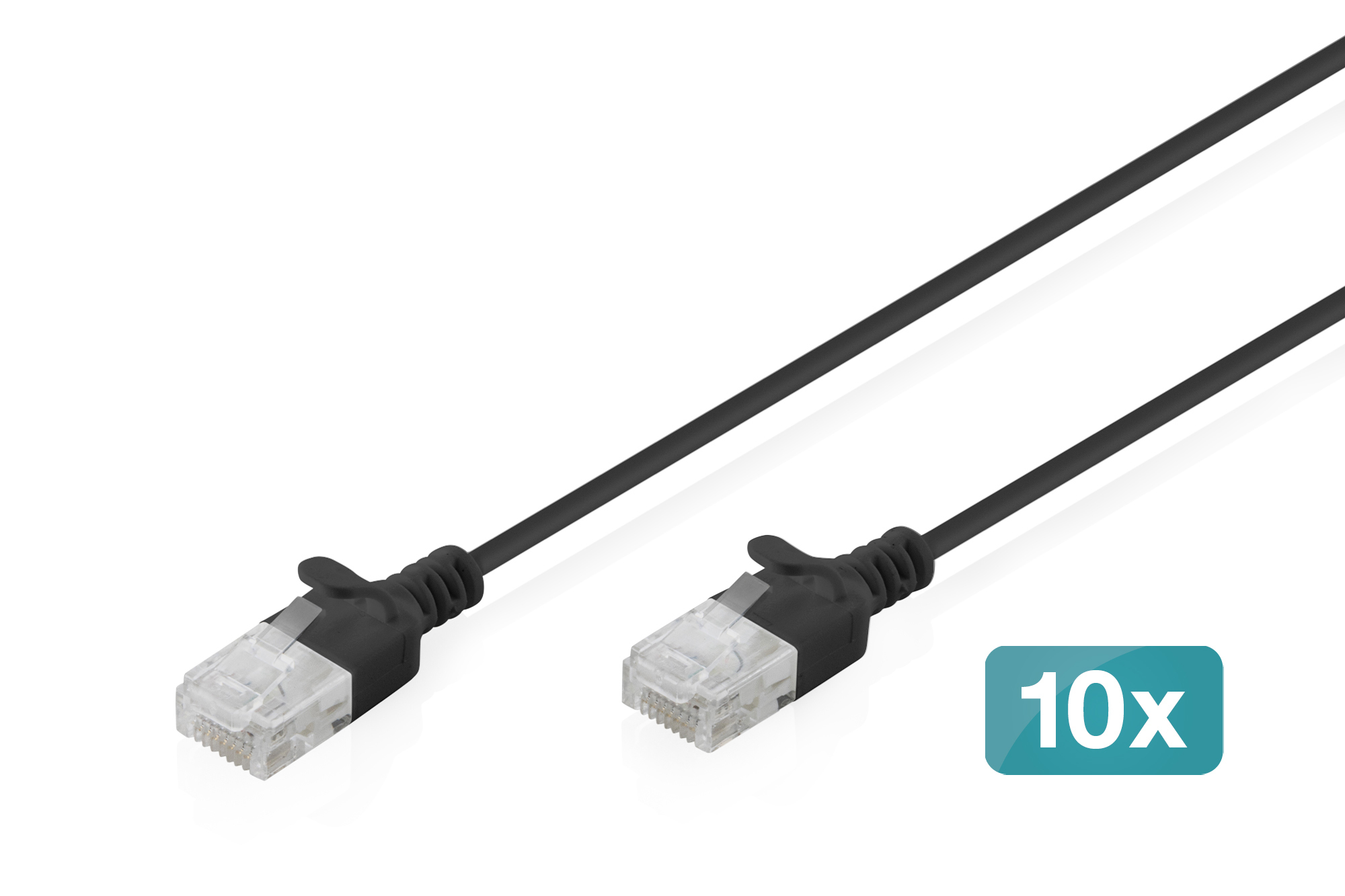 CAT6 U/UTP SLIM PA 10X2M BLK 10X 2M LSZH AWG 32/7 BLACK