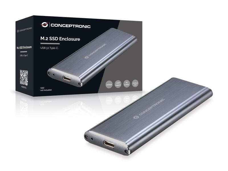 CONCEPTRONIC SSD Gehäuse B-Key M.2->B/B+M-Key/USB-C/A gr