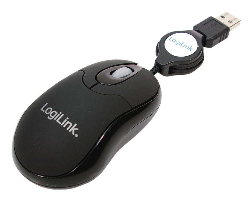Logilink Maus USB Mini optisch 800dpi m. Kabeleinzug