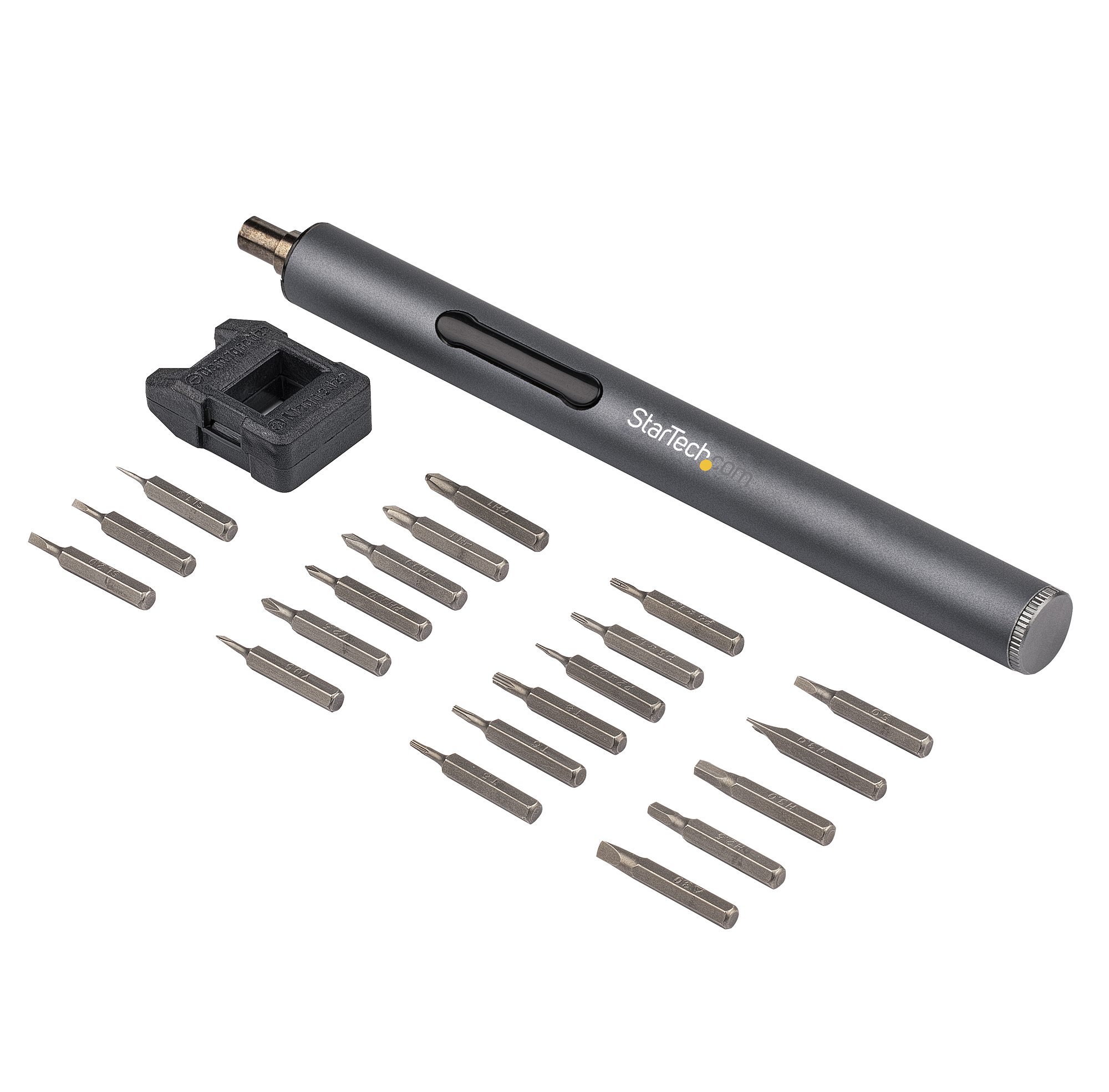STARTECH.COM Elektrischer Mini-Schraubendreher - Mini-Akkuschrauber - 20 Bits - LED - Magnetisch - Kabellos