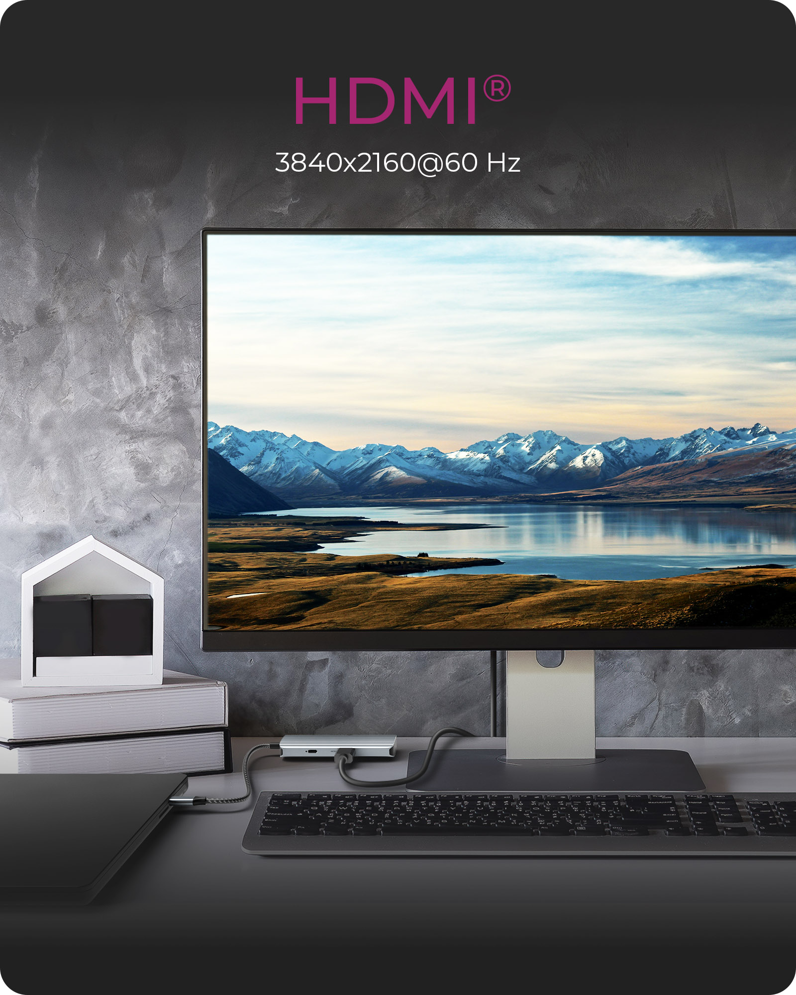 Dockingstation IcyBox 6 in 1 1xHDMI 4K60Hz, 4x USB-A