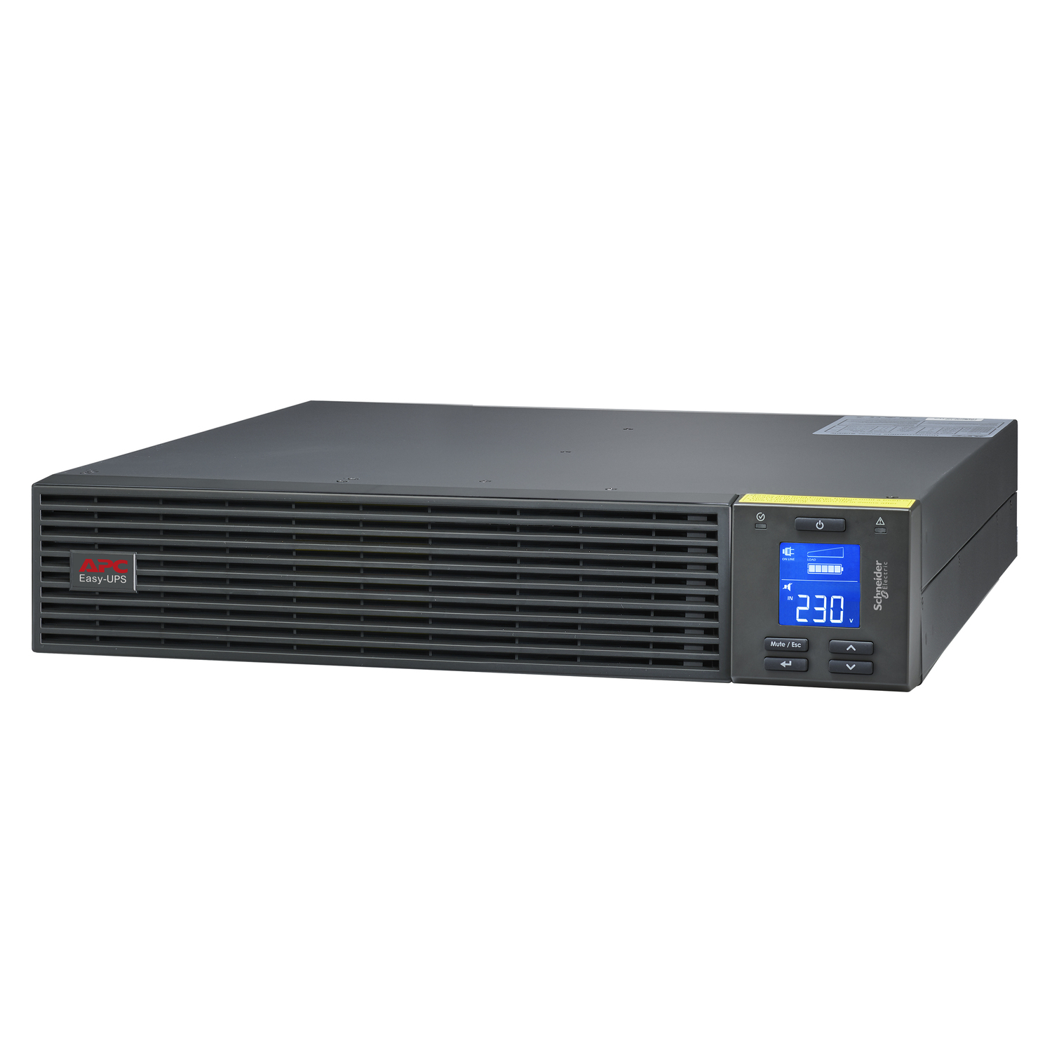 APC Easy UPS On-Line UPS Rack AC 220/230/240V 1800Watt 2000VA 1-phase lead acid USB serial oc 4 PFC 2U Europe BK RAL 7010