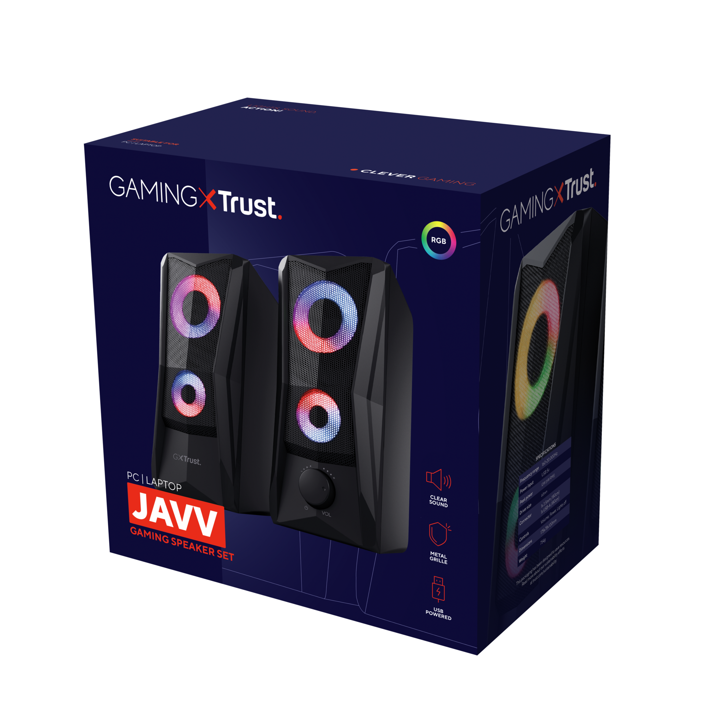 GXT606B JAVV RGB SPEAKER SET BL BLACK