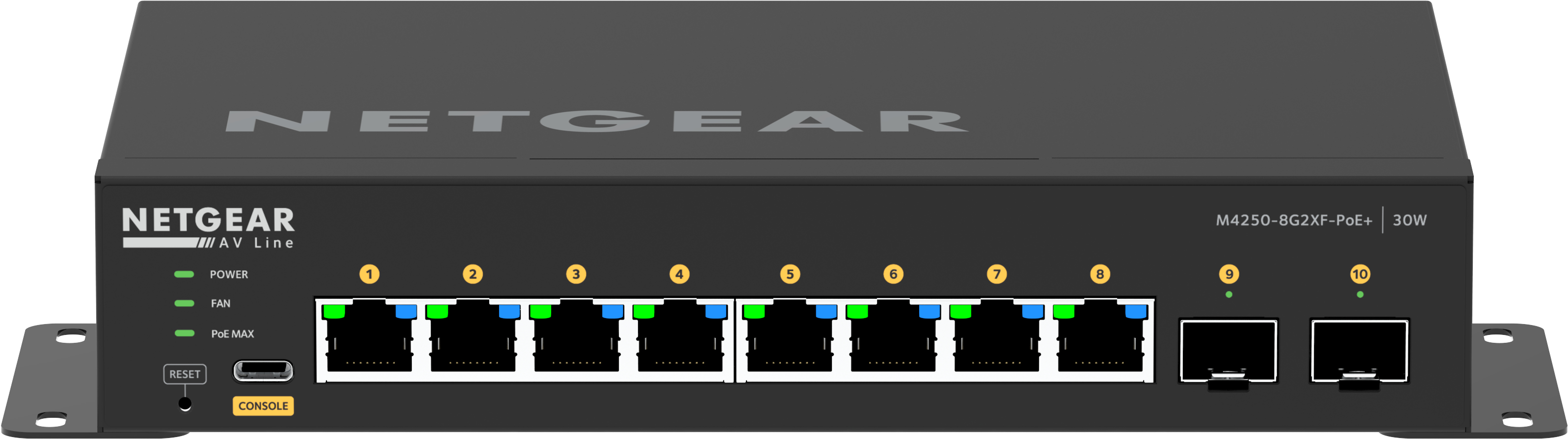 M4250-8G2XF-POE+ 220W FULLY MANAGED SWITCH 8-PORT AV LINE