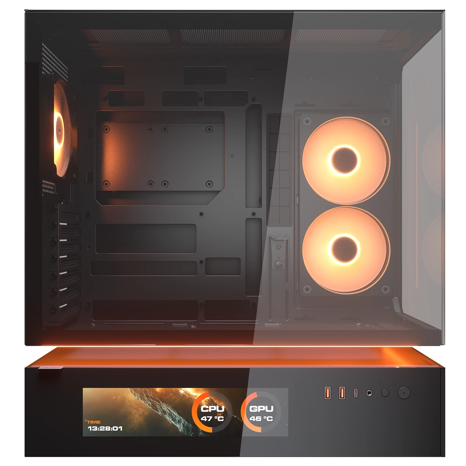 COUGAR Gehäuse Midi-Tower CFV235 Vision, ARGB, Glas, Schwarz