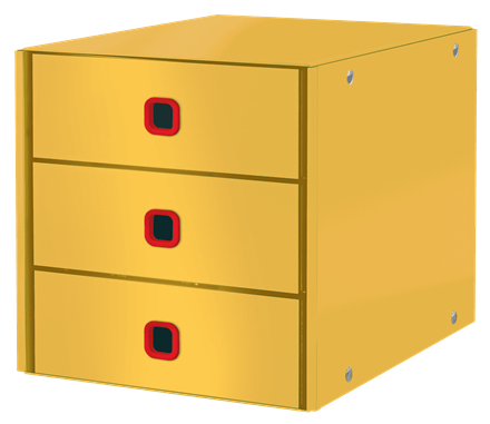 LEITZ Schubladenbox Click & Store Cosy gelb 53680019, DIN A4 mit 3 Schubladen, 1 St.