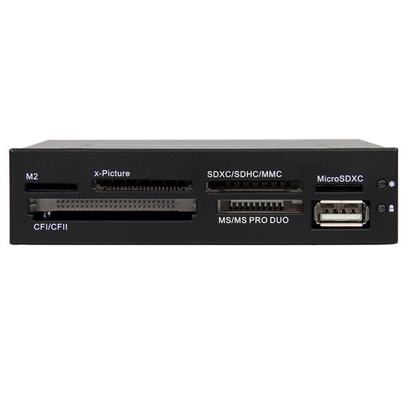 STARTECH.COM Interner USB 2.0 Kartenleser 8,89cm 3,5 Zoll - 22-in-1 Front Panel Card Reader Multi Speicherkartenleser für SD/CF/
