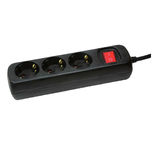 Logilink Steckdosenleiste 3-fach, 1,4m, schwarz m. Schalter