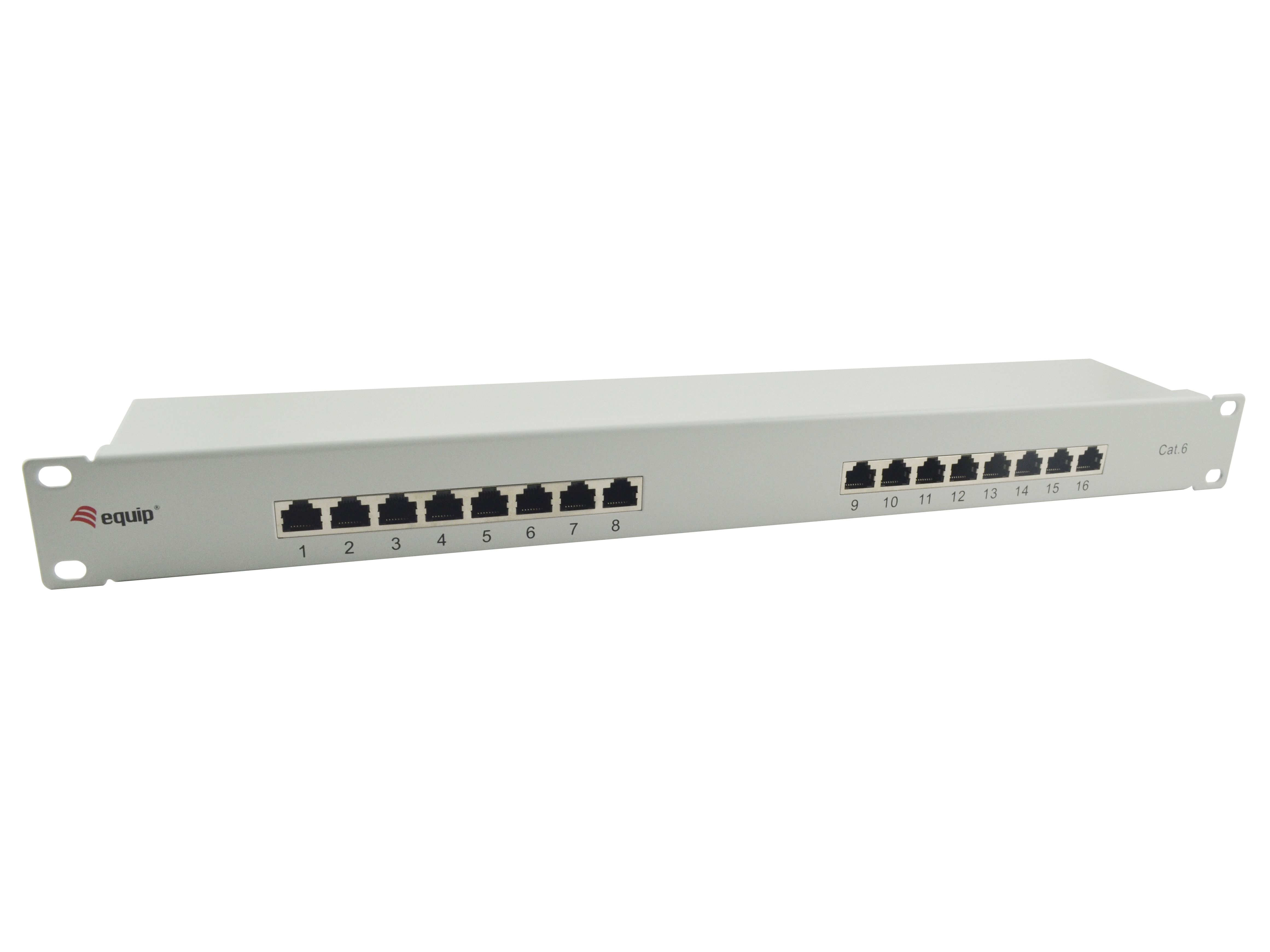 Equip 19 Patchpanel 16xRJ45 Cat6 FTP 1U 250MHz RAL7035