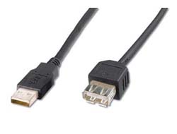 DIGITUS USB 2.0 Verlängerungskabel Typ A -A St/Bu 1,8m, sw Polybeutel