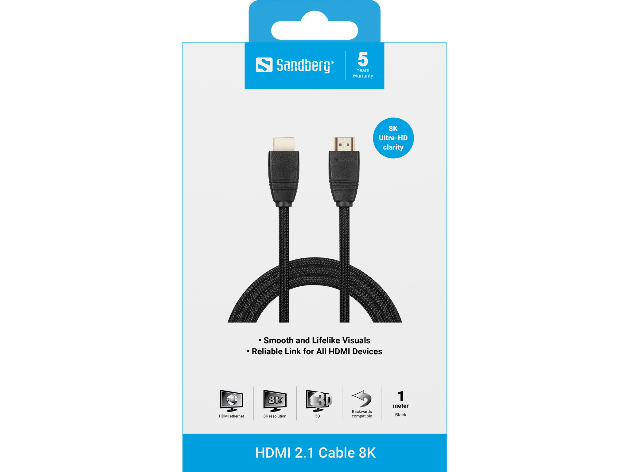 SANDBERG HDMI 2.1 Cable 8K 1m