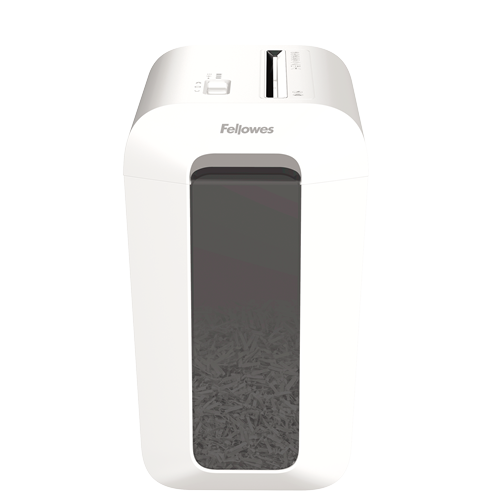 Fellowes Powershred LX65 Aktenvernichter mit Partikelschnitt P-4, 4 x 40 mm, bis 10 Blatt, weiß