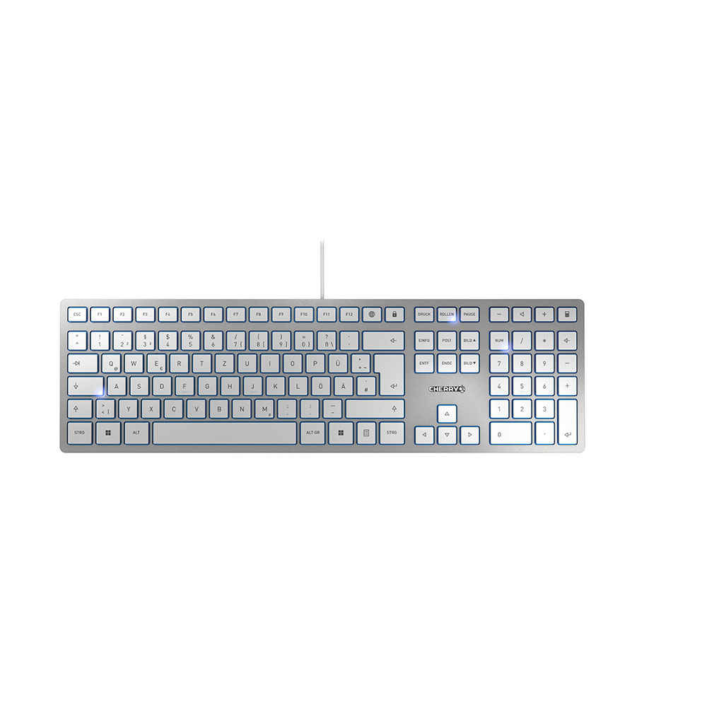 CHERRY KC 6000 SLIM Tastatur kabelgebunden silber