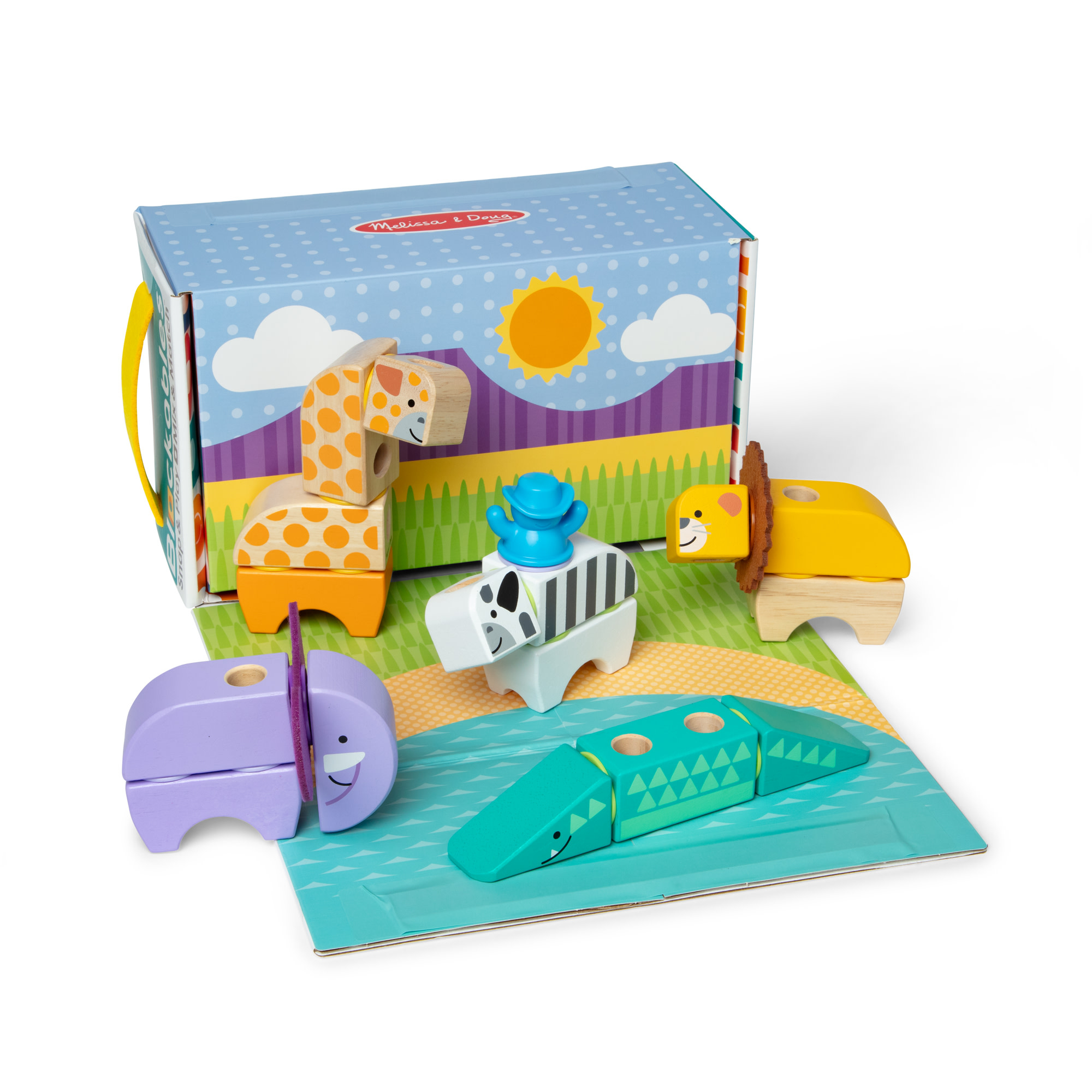 Melissa & Doug - Blockables Safari Spielset, Konstruktionsspielzeug