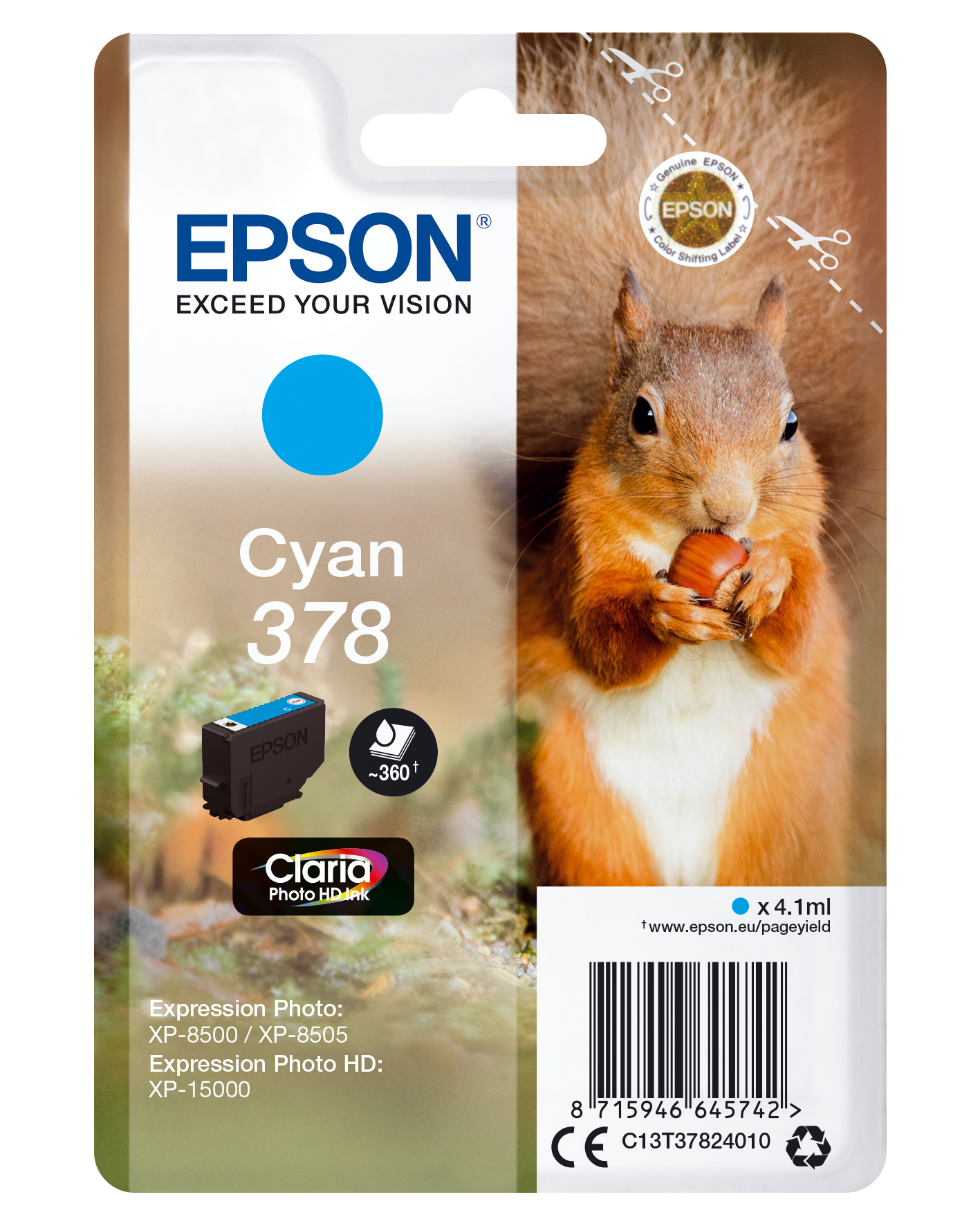 EPSON 378/T37824 (Eichhörnchen) cyan Druckerpatrone