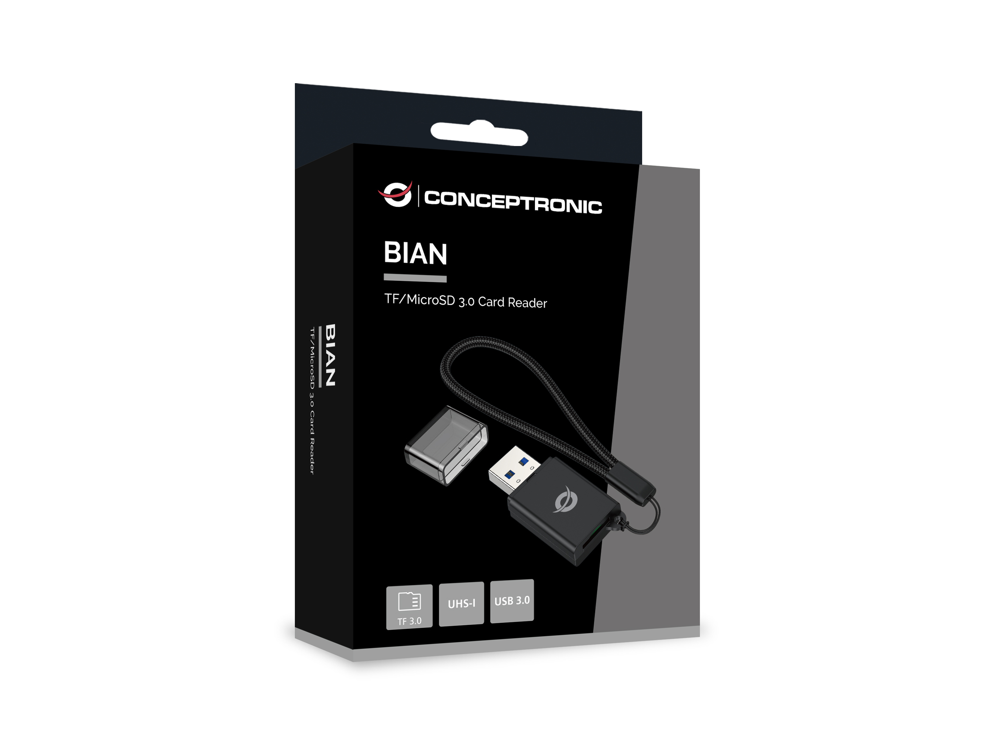 CONCEPTRONIC Kartenleser USB-A3.0->TF/Micro-SD3.0 schwarz